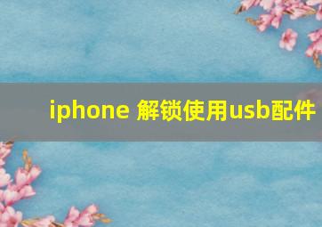 iphone 解锁使用usb配件